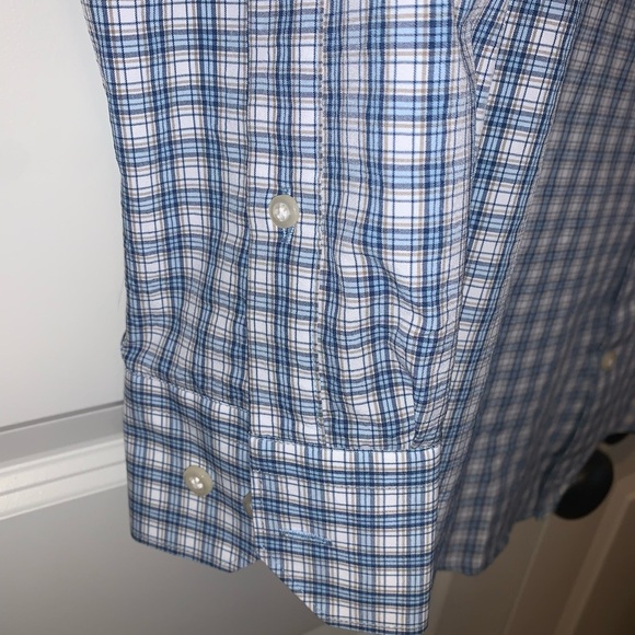 Men's Blue Checkered Petter Millar button down - Picture 3 of 4